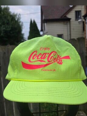 Vintage Coca-Cola Neon Yellow Snapback Hat